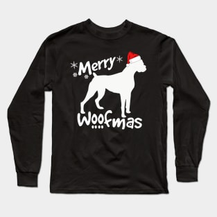 Merry Woofmas, Santa Boxer Dog Long Sleeve T-Shirt